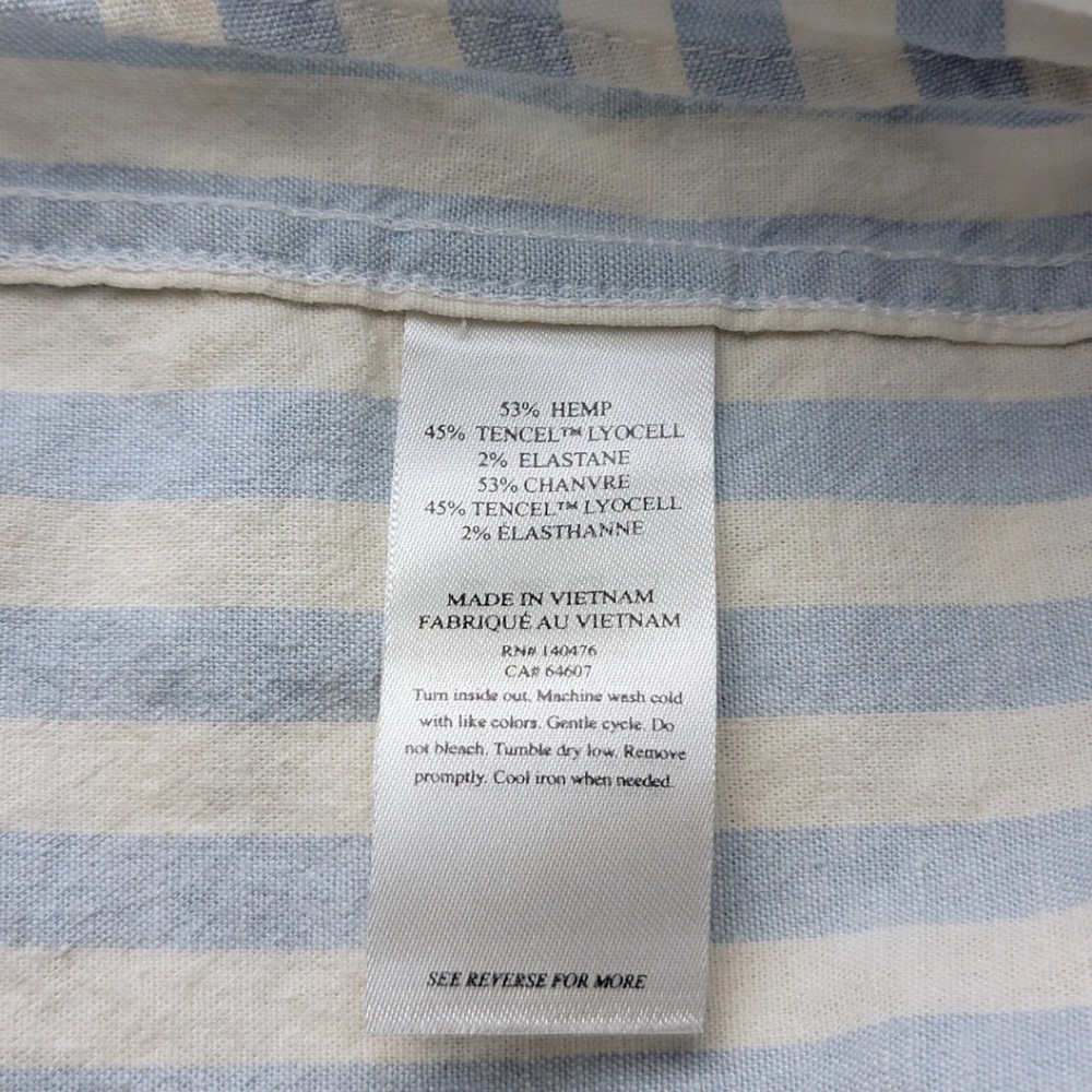 Faherty Breeze Sky Shell Stripe Short Sleeve Shirt XXL - Picture 5 of 7